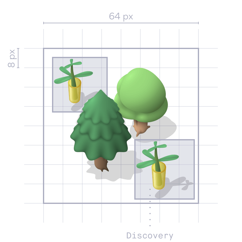 A series of images illustrating the logic behind the stylized forest map.